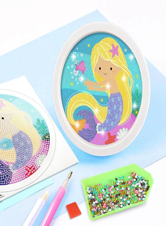 BLiSS HUES 5D Unicorn Diamond Painting Kits for Kids with Wooden Frame Cute Animal Art and Crafts for Kids Ages 6-12 Diamond Painting Frame (Mermaid Diamond Art) - Image 2